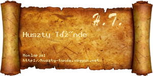 Huszty Tünde névjegykártya