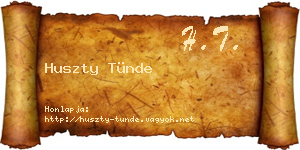 Huszty Tünde névjegykártya