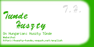 tunde huszty business card