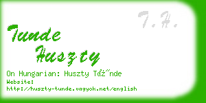 tunde huszty business card